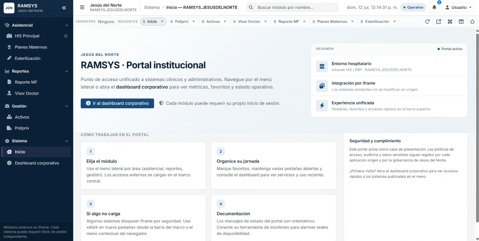 RAMSYS — acceso unificado a sistemas clínicos y administrativos