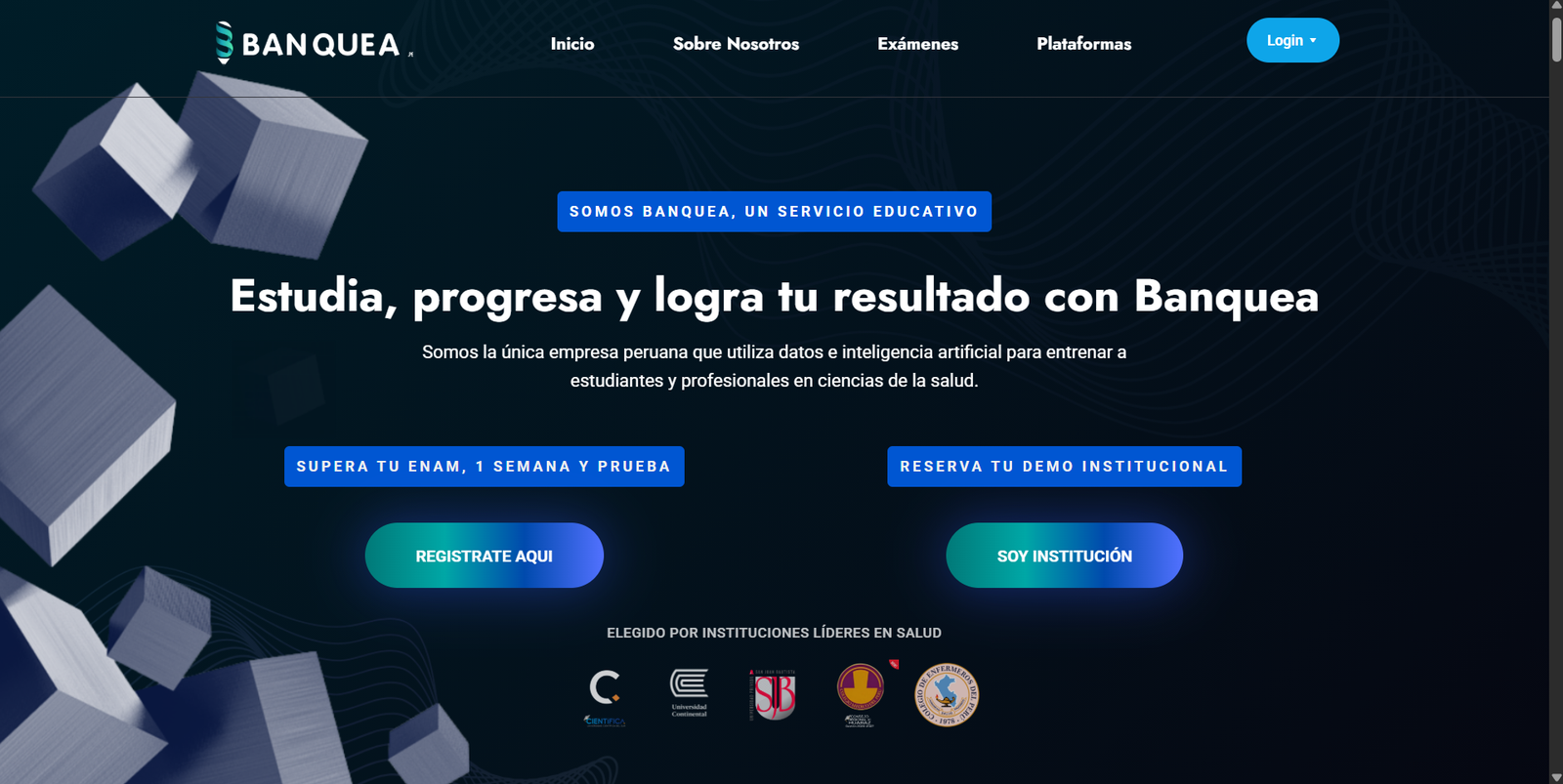 BANQUEA.PE — landing page para educación en ciencias de la salud